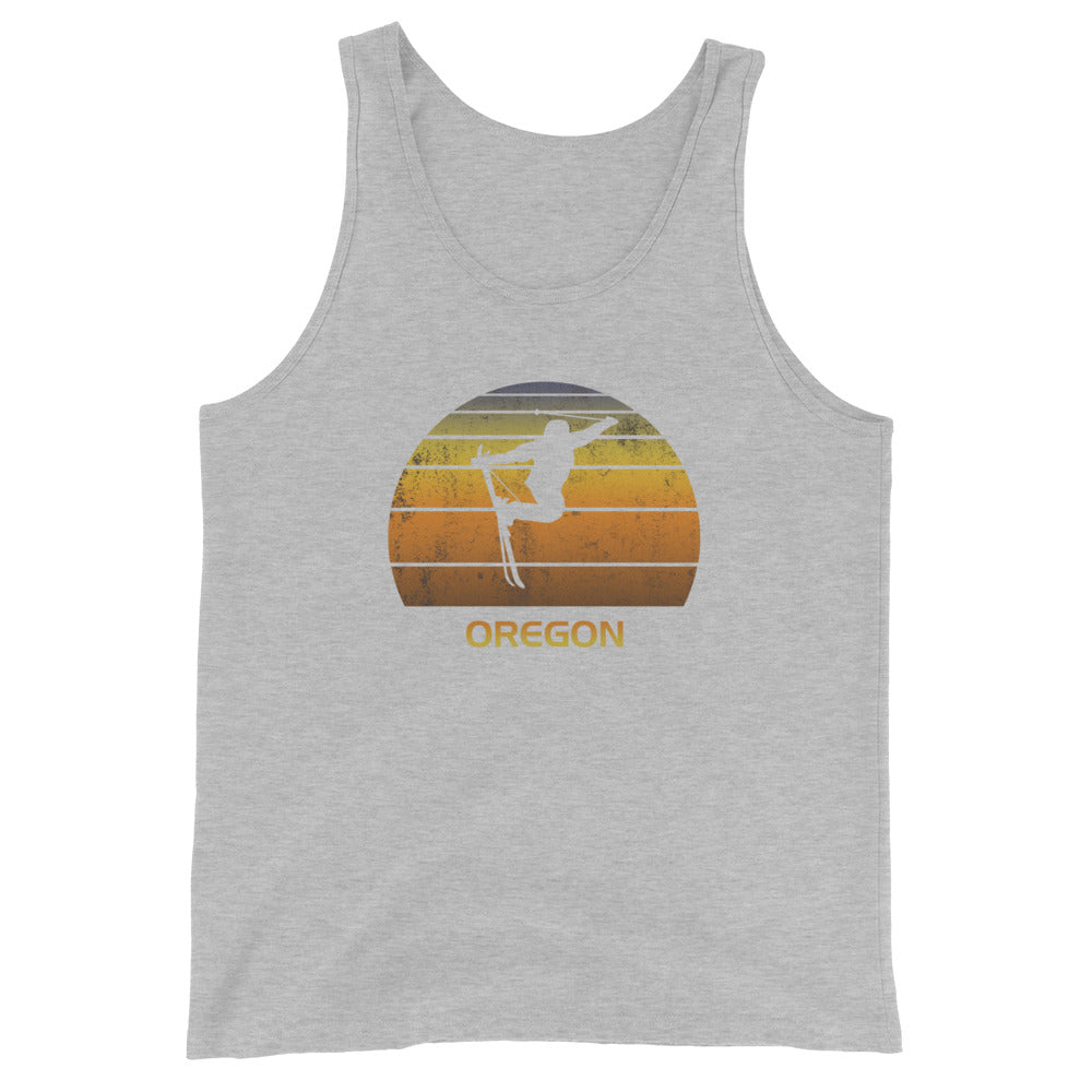 Retro Oregon Ski Fan Skier Skiing Sunset Unisex Tank Top
