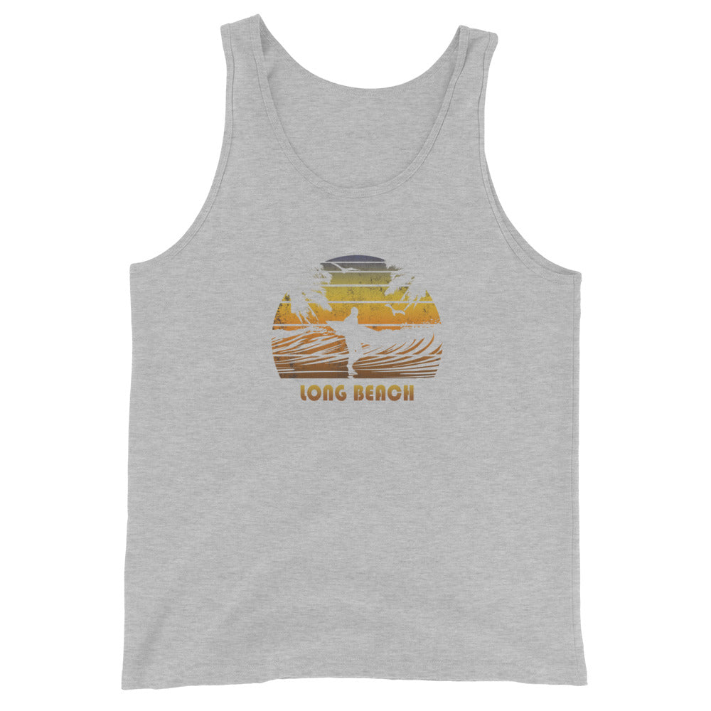 Retro Long Beach California Surfing Fan Surfer Souvenir Unisex Tank Top