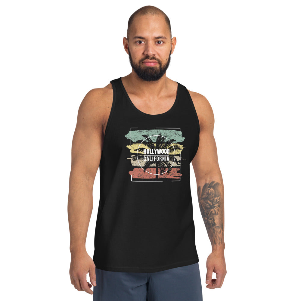 Cool Hollywood California Palm Tree Vacation Souvenir Unisex Tank Top