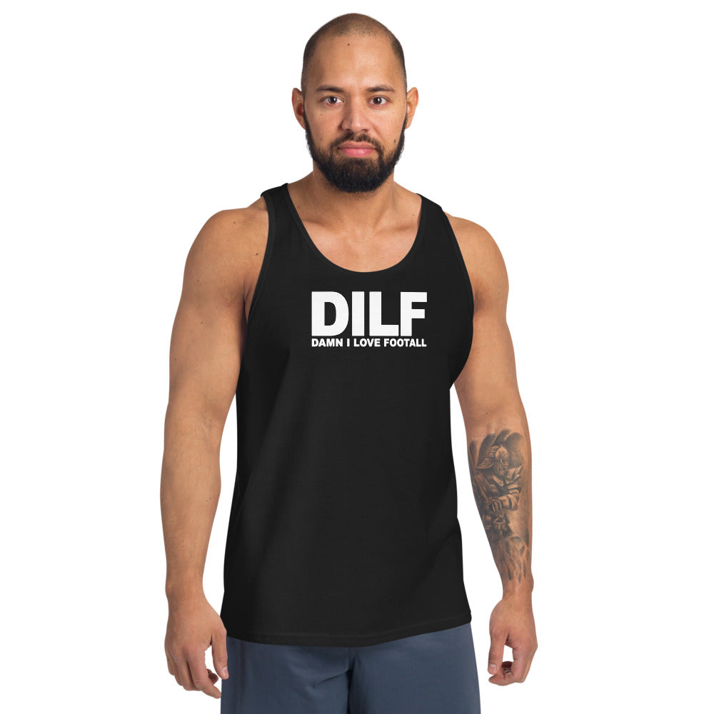 Funny DILF Football Fan Joke Quote Wordplay Unisex Tank Top