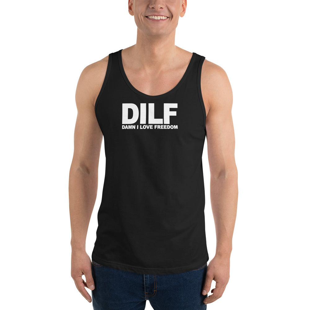 Funny DILF USA Freedom Joke Unisex Tank Top