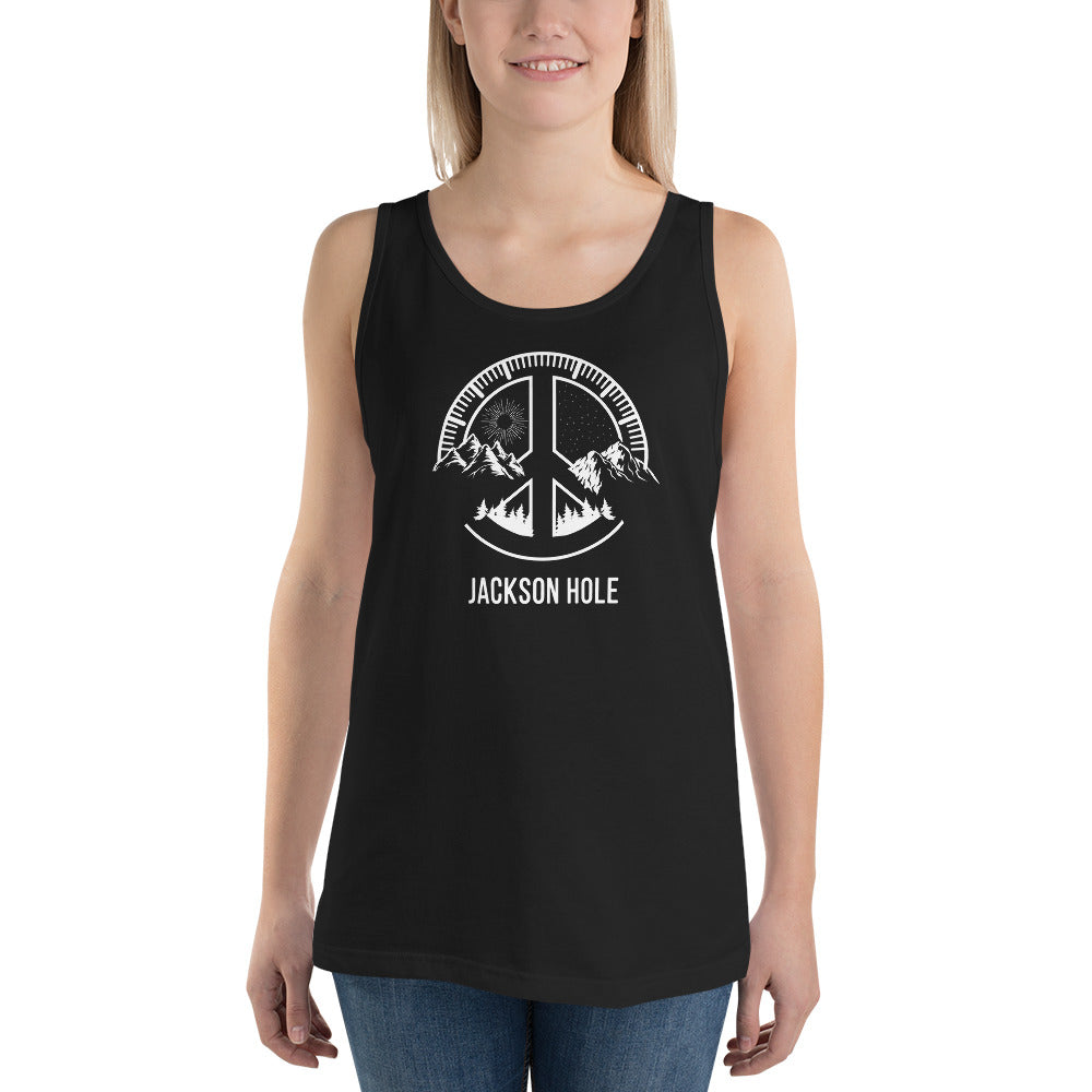 Jackson Hole Wyoming Skiing Snowboarding Camping Fan Unisex Tank Top
