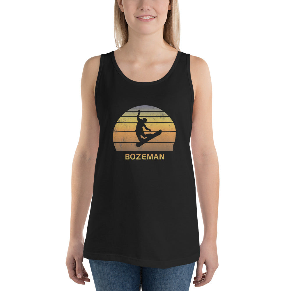 Retro Bozeman Montana Snowboarding Fan Unisex Tank Top