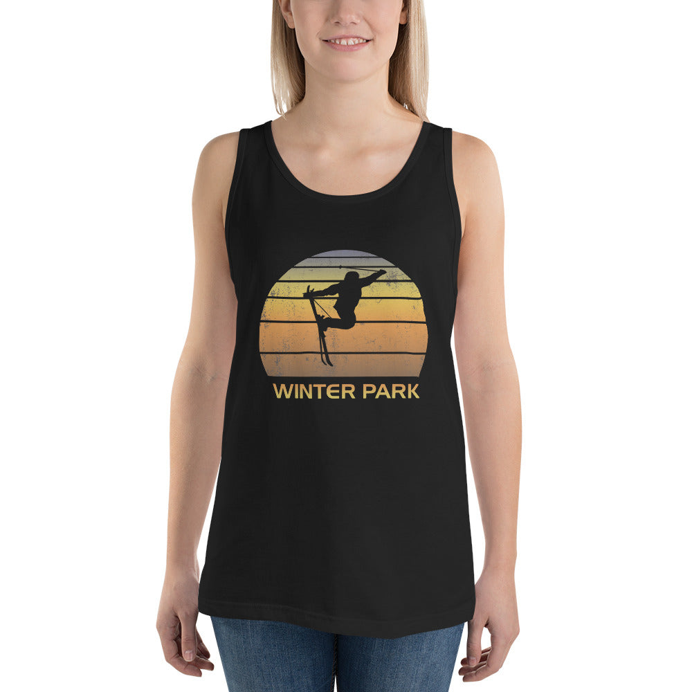 Cool Retro Winter Park Colorado Skiing Ski Fan Unisex Tank Top