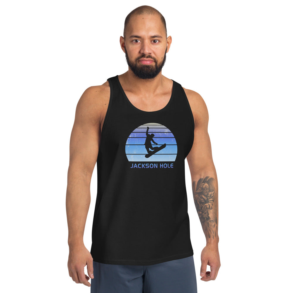 Retro Jackson Hole Wyoming Snowboarding Fan Unisex Tank Top