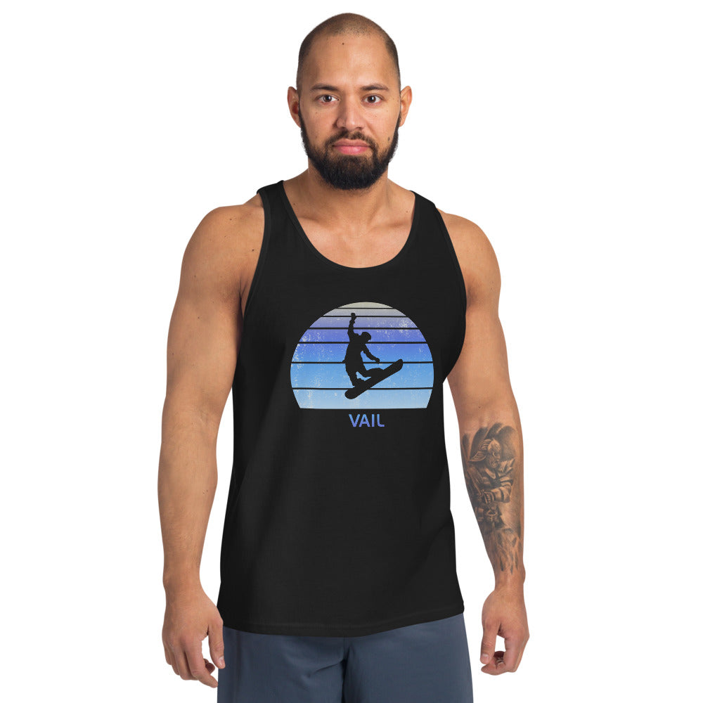 Retro Vail Colorado Snowboarding Fan Unisex Tank Top