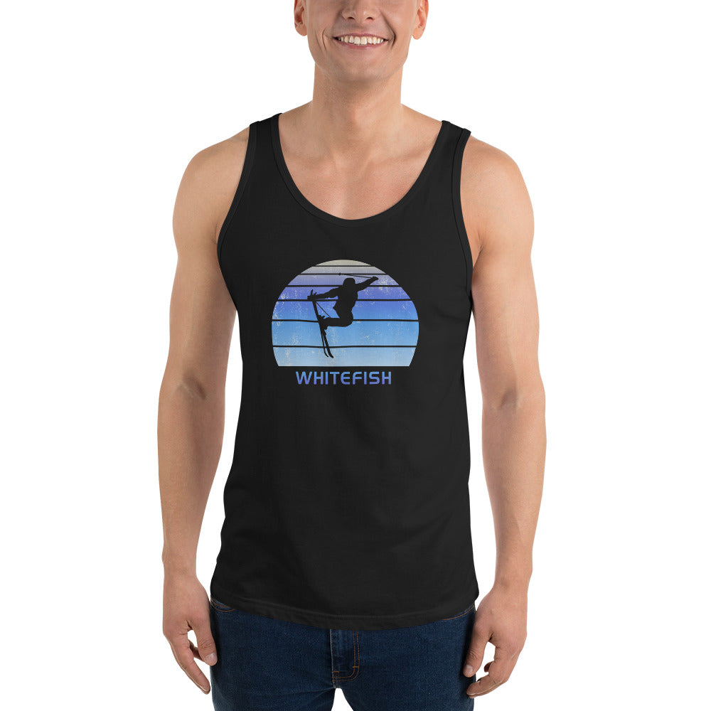Retro Whitefish Montana Skiing Fan Unisex Tank Top