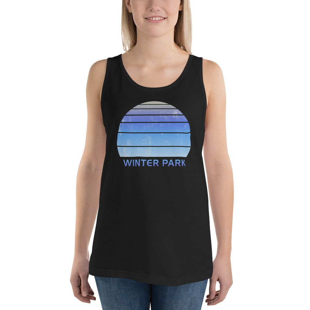 Retro Winter Park Colorado Ski Skiing Fan Unisex Tank Top