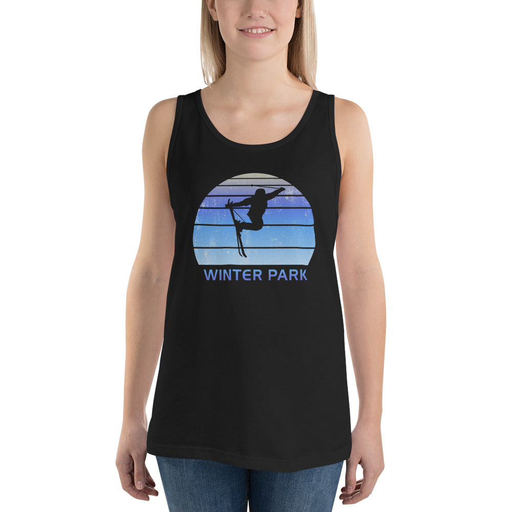 Retro Winter Park Colorado Skiing Fan Unisex Tank Top