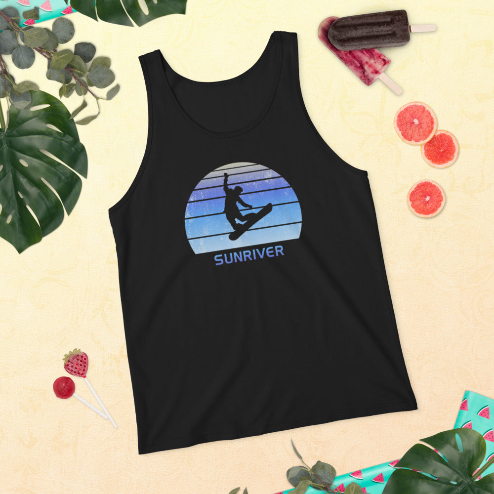 Retro Sunriver Oregon Snowboarding Fan Unisex Tank Top