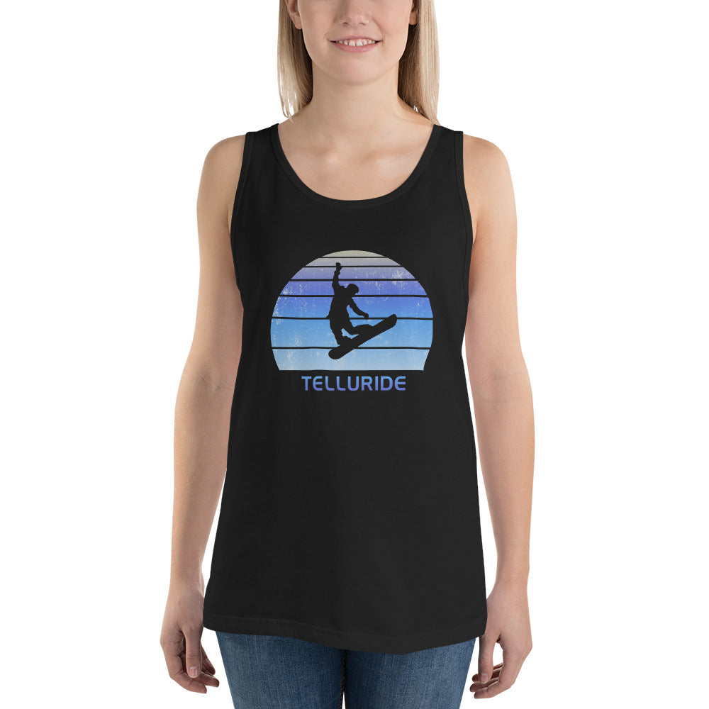 Retro Telluride Colorado Snowboarding Fan Unisex Tank Top