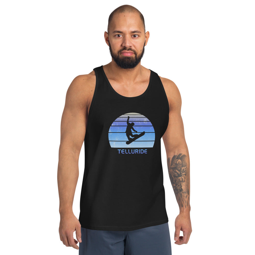 Retro Telluride Colorado Snowboarding Fan Unisex Tank Top