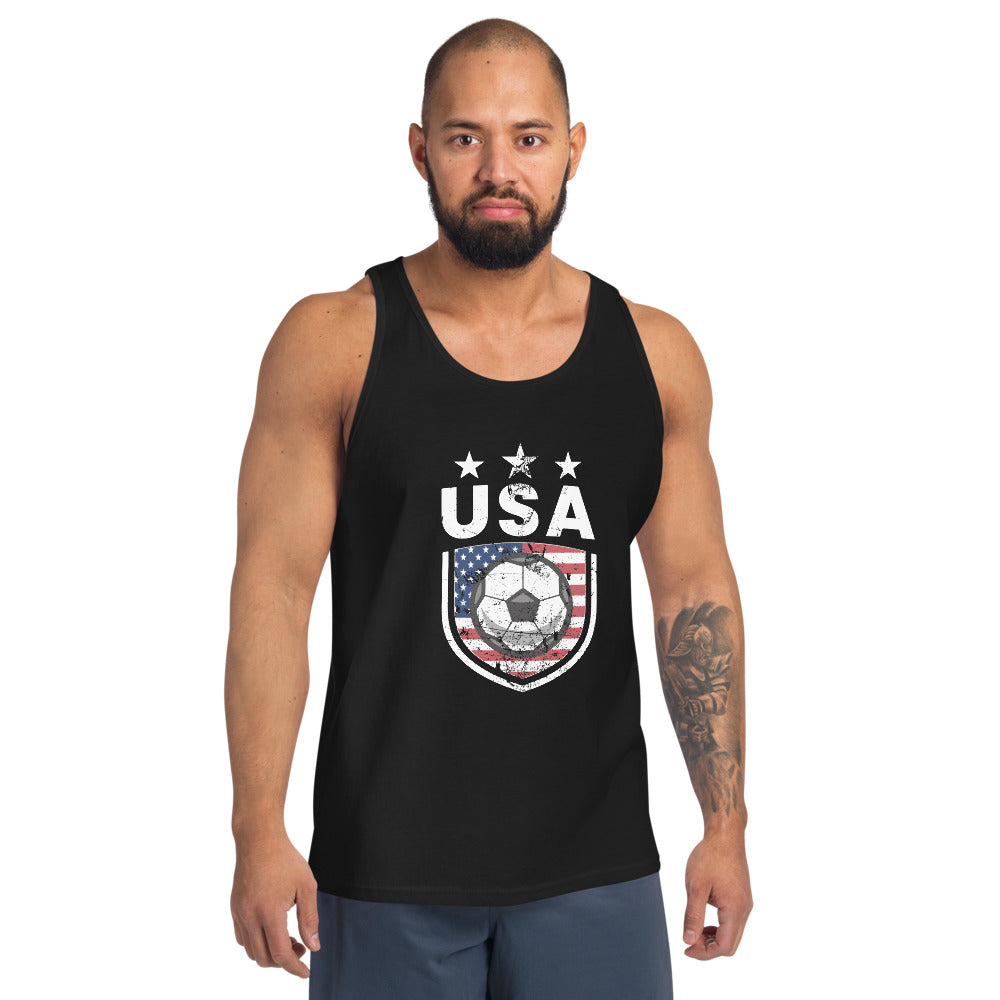 Retro USA Soccer Team Football Fan Country American Flag Unisex Tank Top