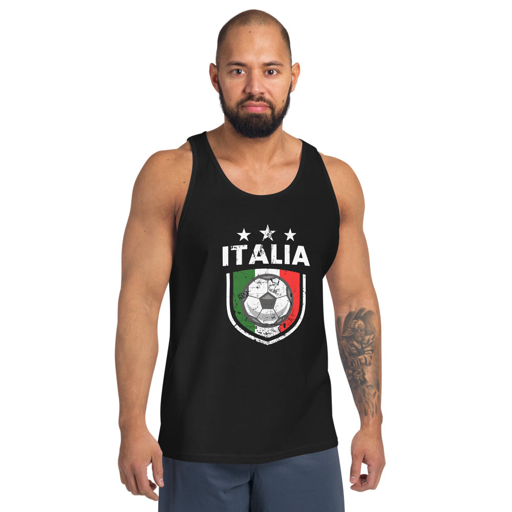 Retro Italy Soccer Team Football Fan Country Italia Italian Flag Unisex Tank Top