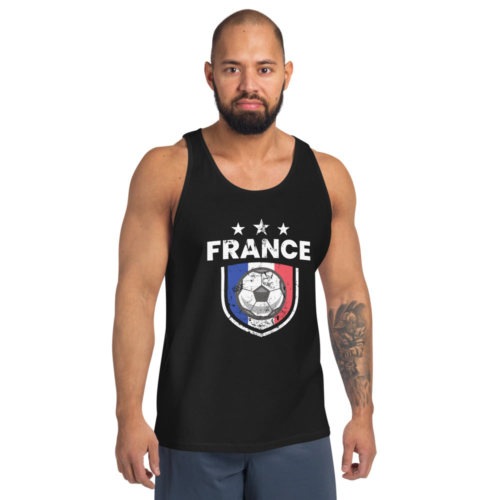 Retro France Soccer Team Football Fan Country French Flag Unisex Tank Top