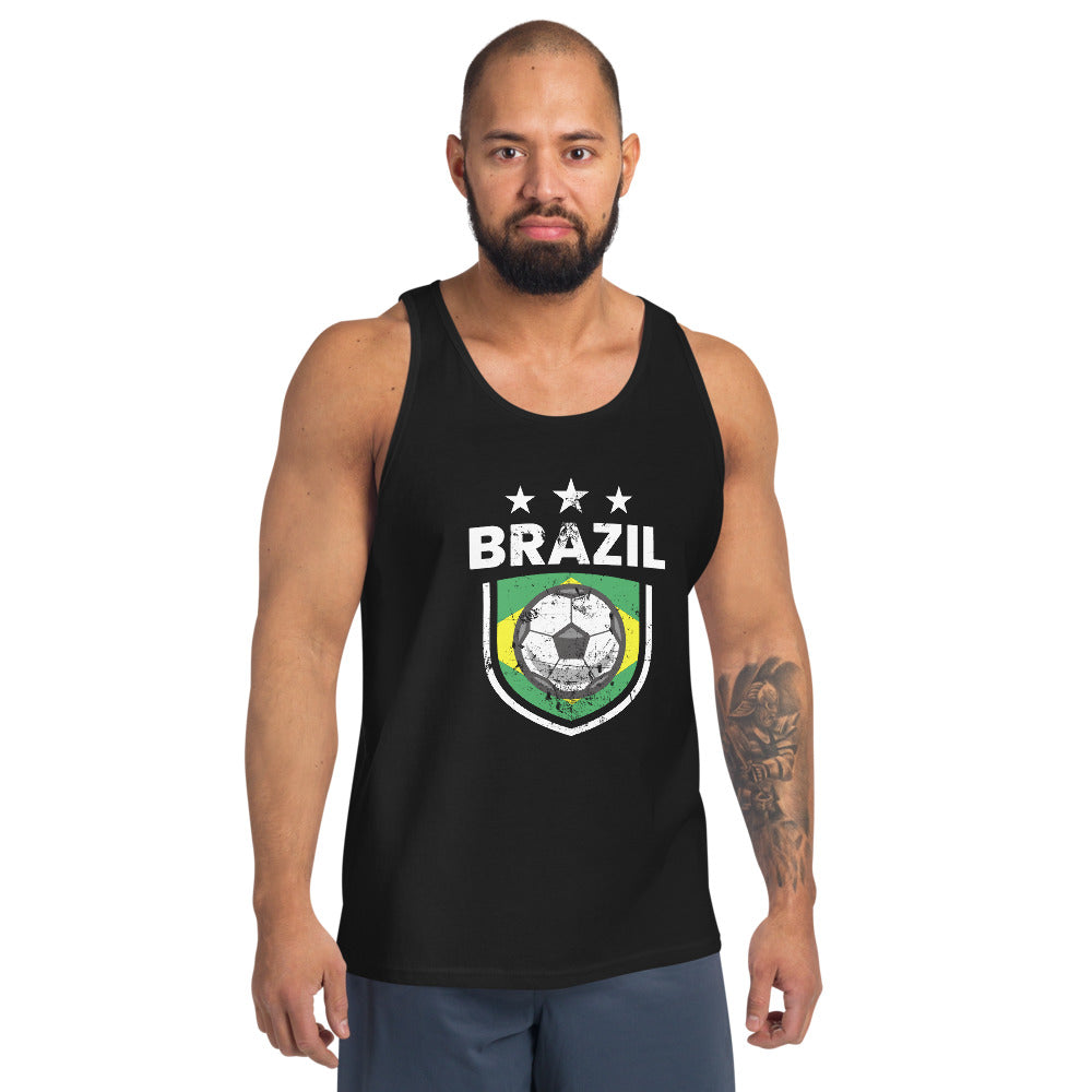 Retro Brazil Soccer Team Football Fan Country Brasil Brazilian Unisex Tank Top