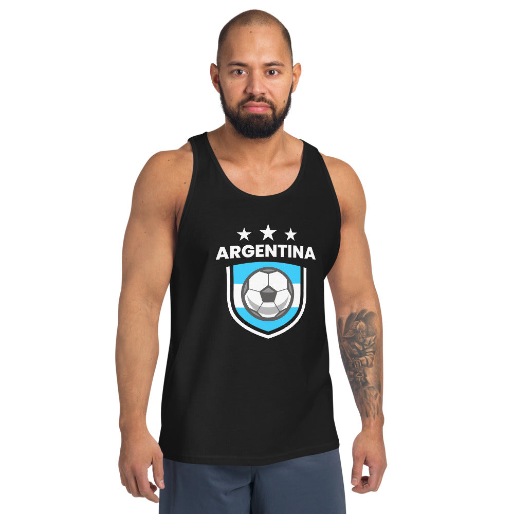 Retro Argentina Soccer Team Football Fan Country Argentinian Flag Unisex Tank Top