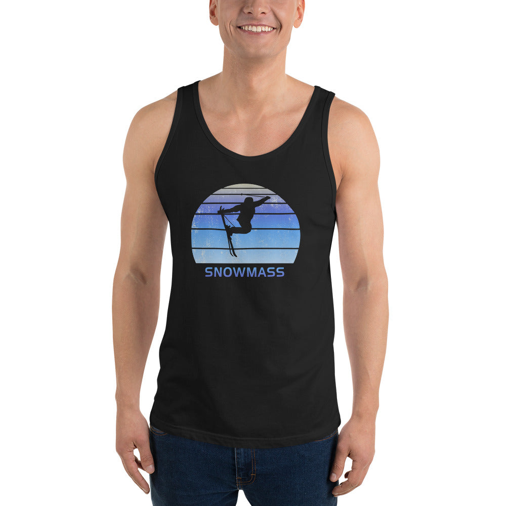 Retro Snowmass Colorado Skiing Fan Unisex Tank Top