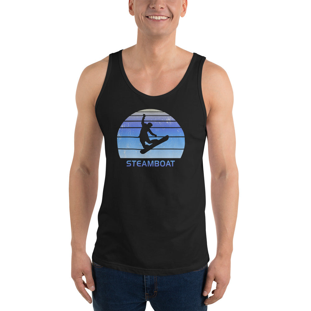 Retro Steamboat Colorado Snowboarding Fan Unisex Tank Top
