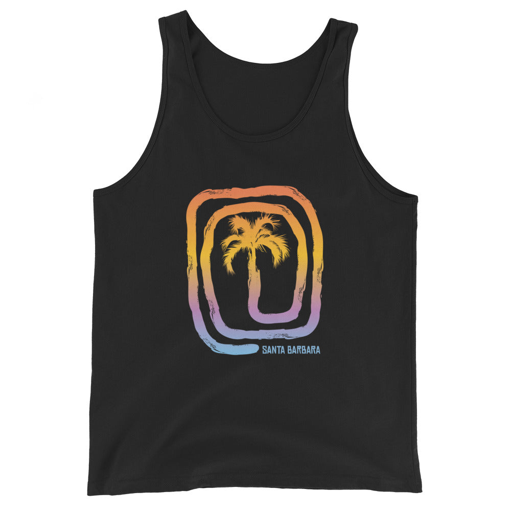 Cool Santa Barbara California Beach Palm Tree Vacation Souvenir Tank Top