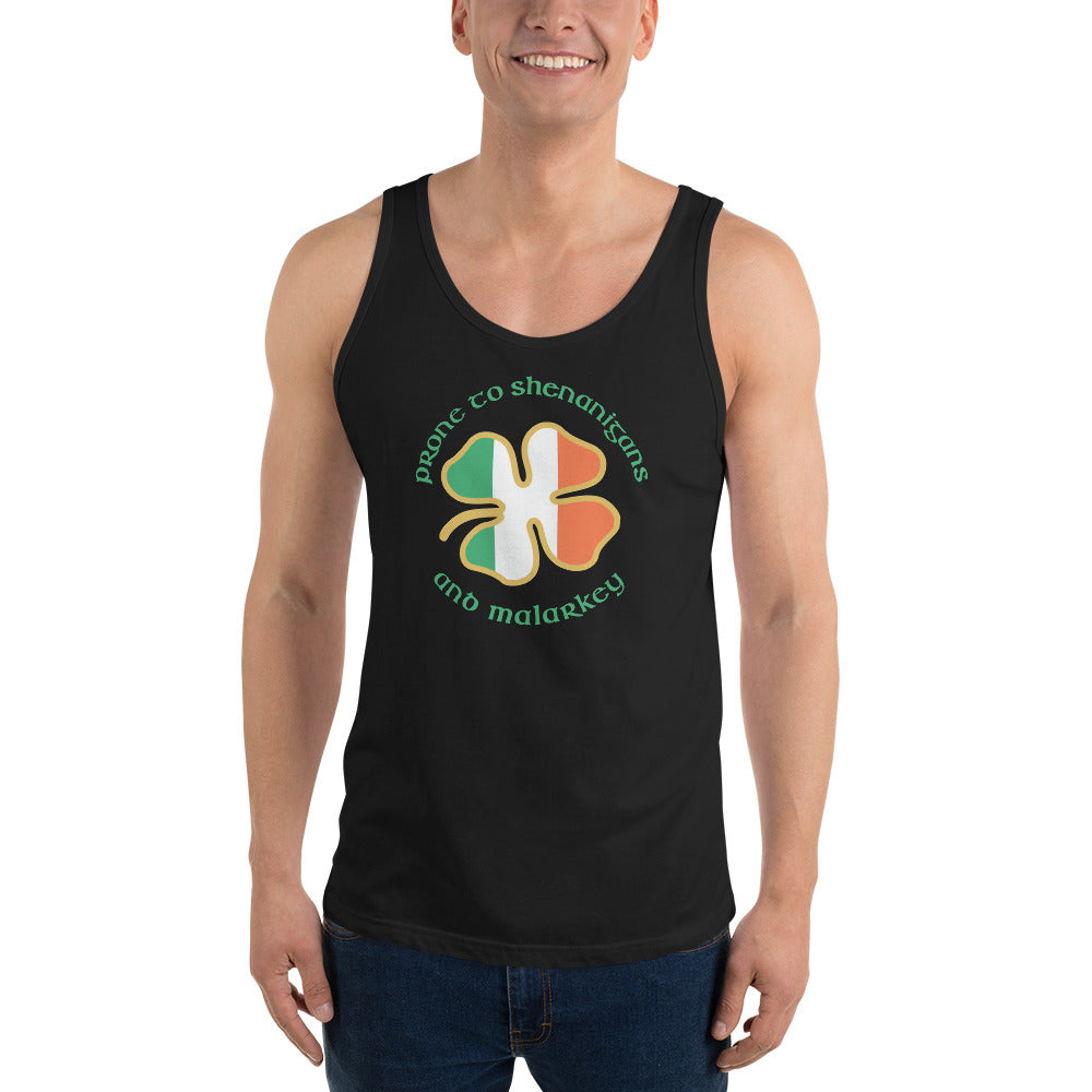 Funny Prone To Shenanigans & Malarkey Irish Flag St. Patrick's Day Unisex Tank Top