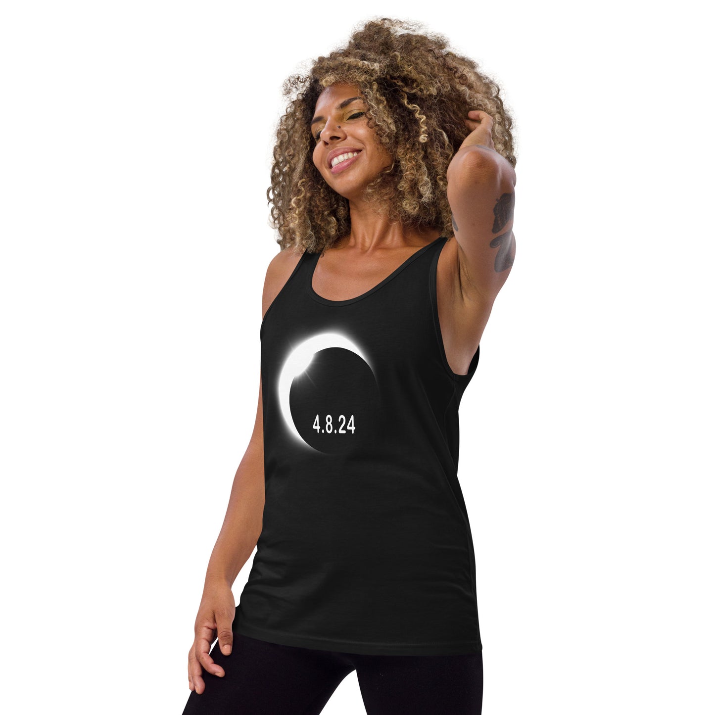 -2024 Solar Eclipse Souvenir Memento April 8 Unisex Tank Top