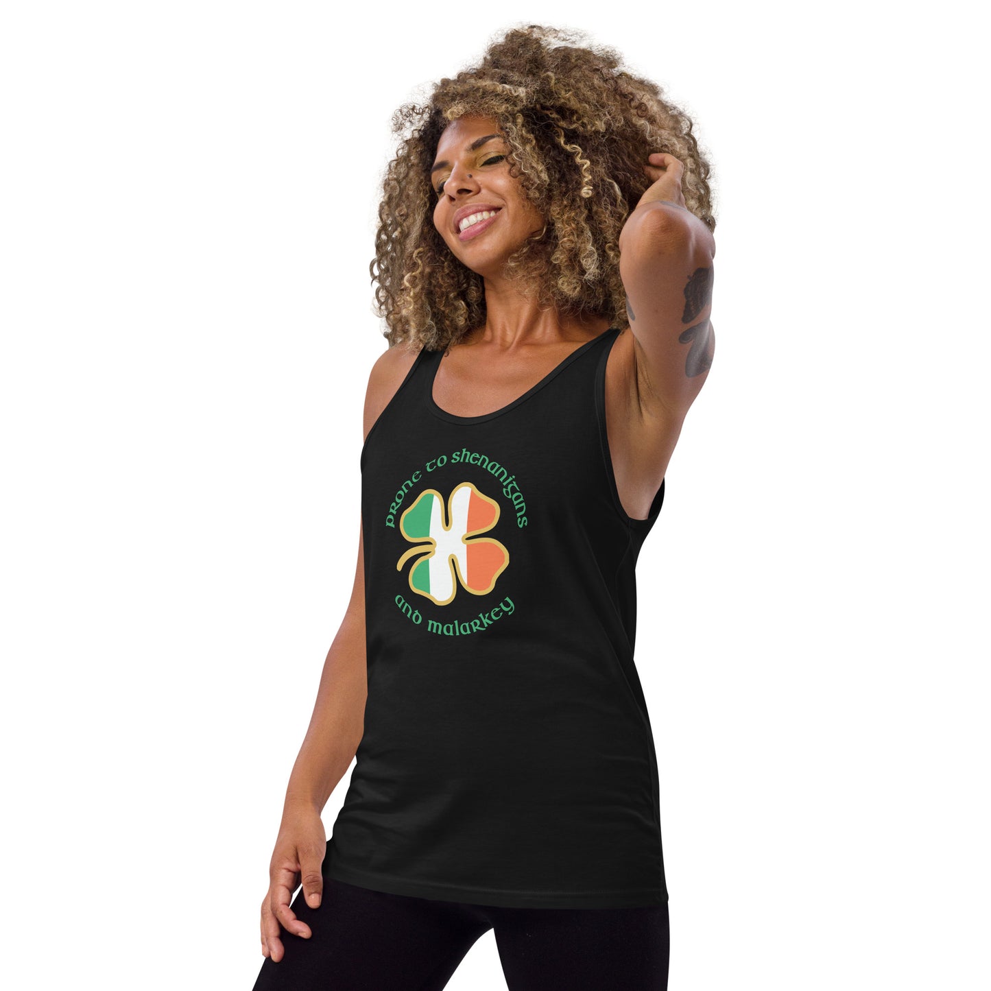 Funny Prone To Shenanigans & Malarkey Irish Flag St. Patrick's Day Unisex Tank Top
