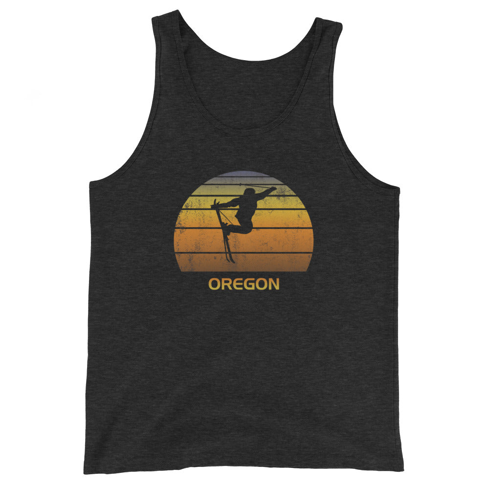 Retro Oregon Ski Fan Skier Skiing Sunset Unisex Tank Top