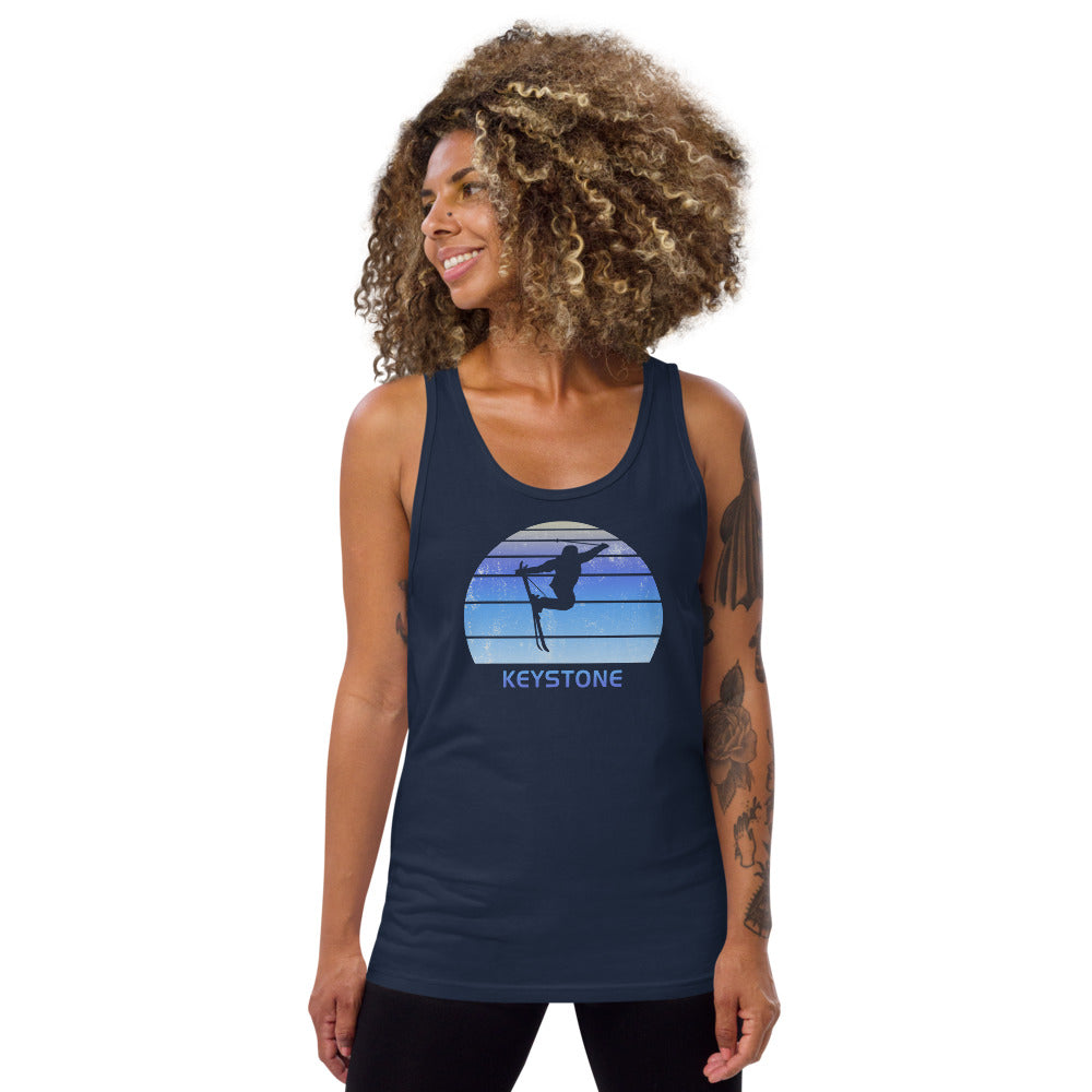 Retro Keystone Colorado Snowboarding Fan Unisex Tank Top