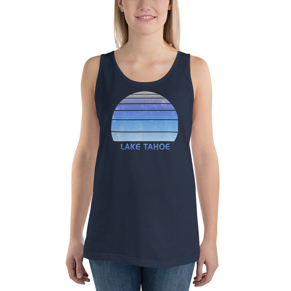 Retro Lake Tahoe California Ski Skiing Fan Unisex Tank Top
