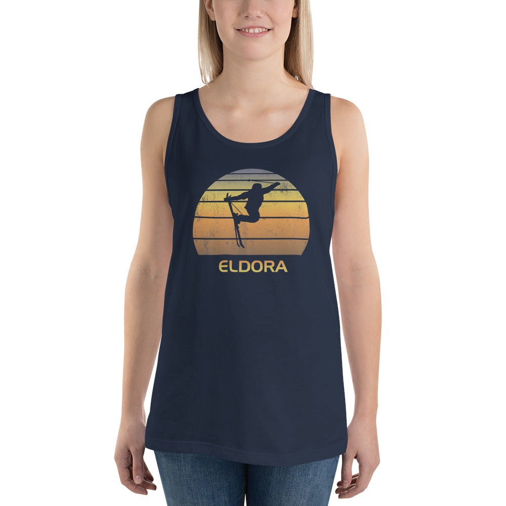 Cool Retro Eldora Colorado Skiing Ski Fan Unisex Tank Top