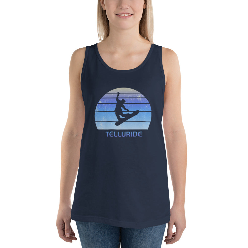 Retro Telluride Colorado Snowboarding Fan Unisex Tank Top