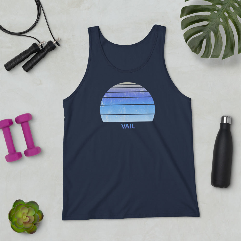 Retro Vail Colorado Ski Skiing Fan Unisex Tank Top