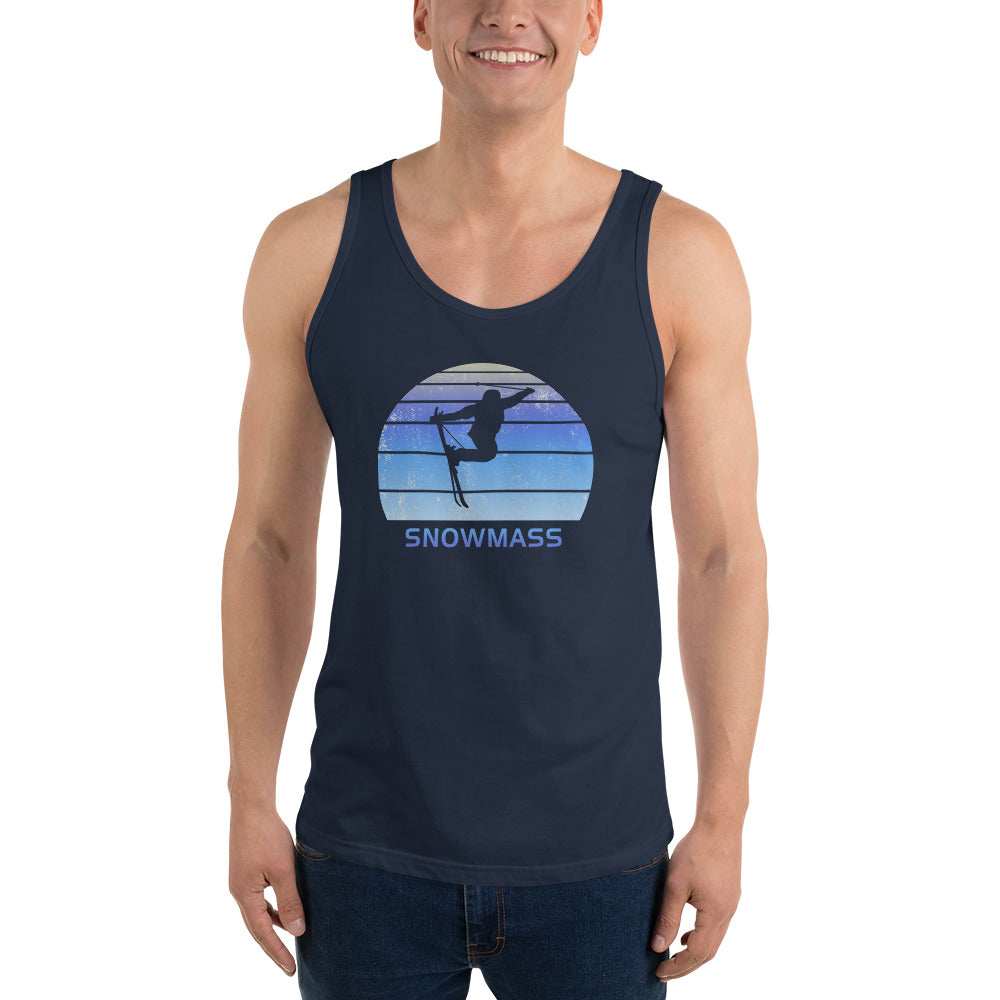 Retro Snowmass Colorado Skiing Fan Unisex Tank Top