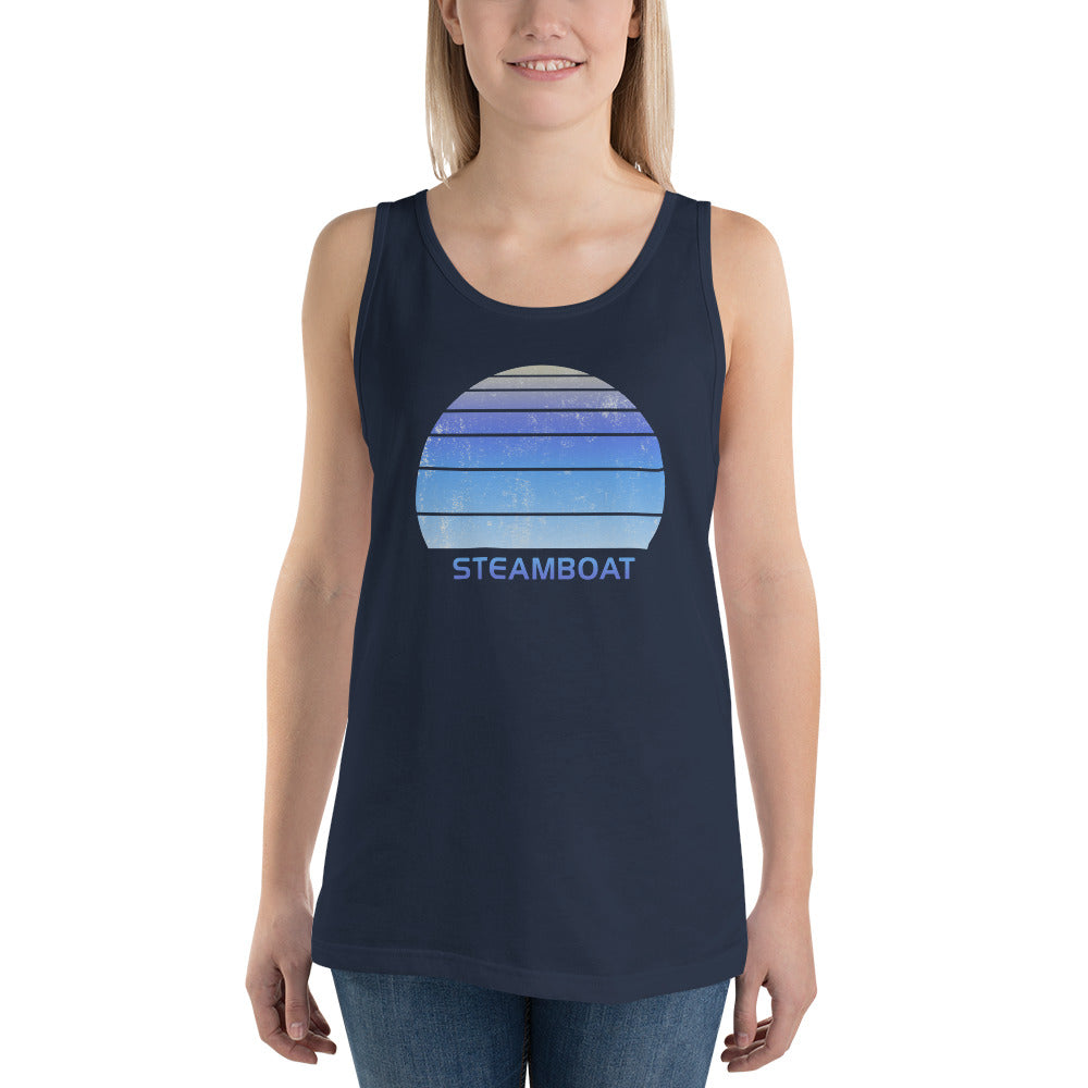 Retro Steamboat Colorado Ski Skiing Fan Unisex Tank Top