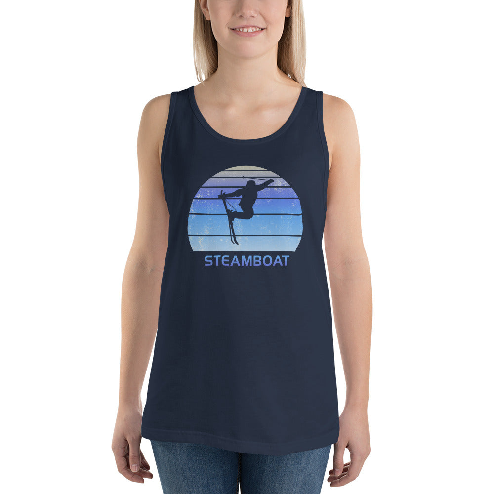 Retro Steamboat Colorado Skiing Fan Unisex Tank Top