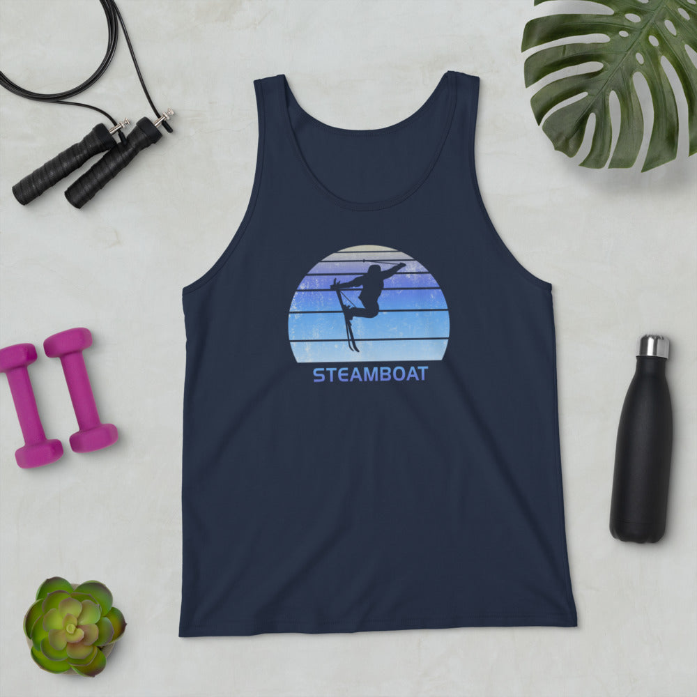 Retro Steamboat Colorado Skiing Fan Unisex Tank Top