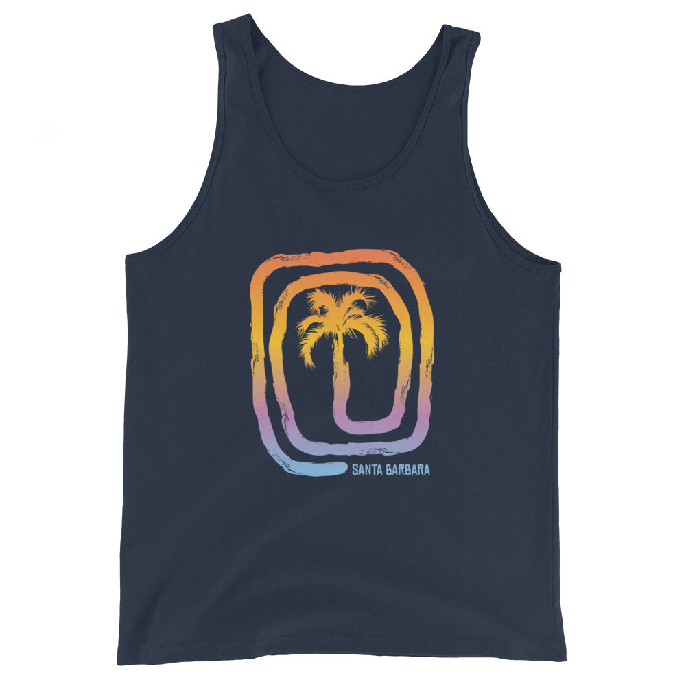 Cool Santa Barbara California Beach Palm Tree Vacation Souvenir Tank Top