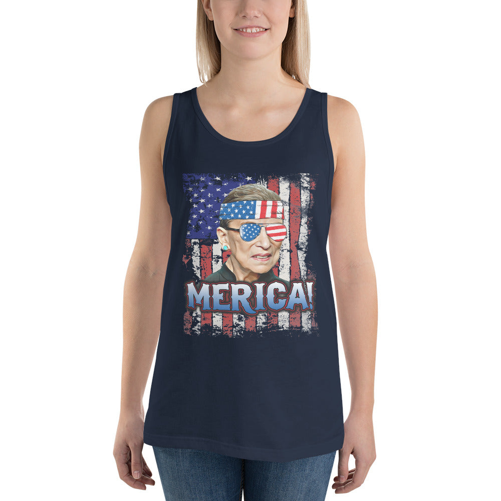 Funny Ruth Bader Ginsburg Notorious RBG Merica Unisex Tank Top