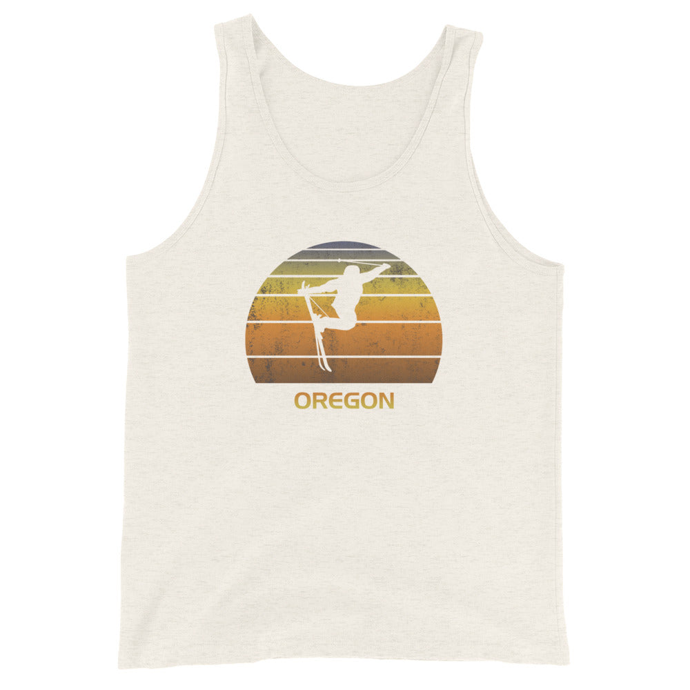 Retro Oregon Ski Fan Skier Skiing Sunset Unisex Tank Top