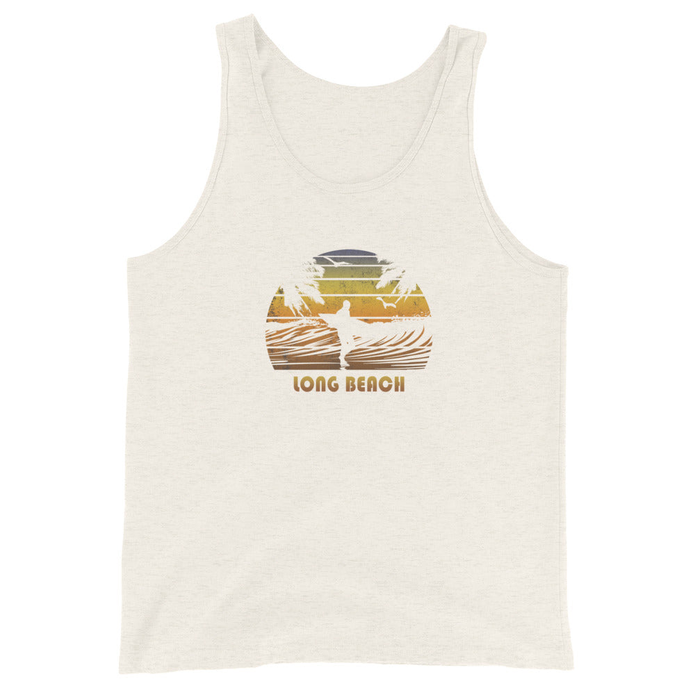 Retro Long Beach California Surfing Fan Surfer Souvenir Unisex Tank Top