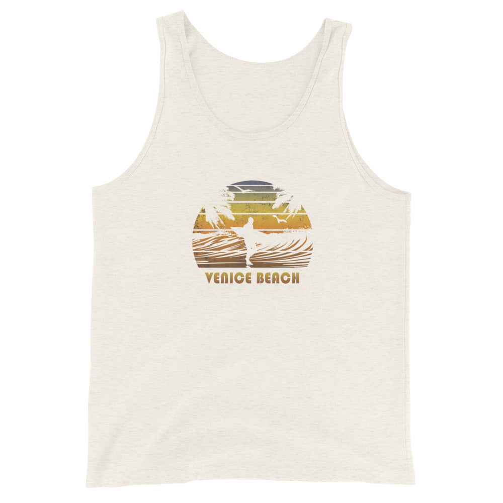 Retro Venice Beach California Surfing Fan Surfer Sunset Souvenir Unisex Tank Top