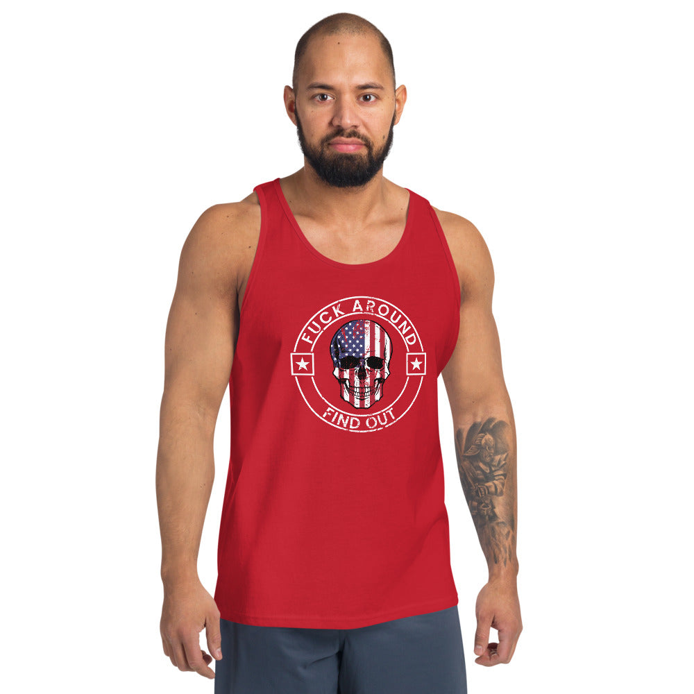 Funny Fuck Around & Find Out FAFO Vulgar Quote 4th Of July USA Flag Unisex Tank Top