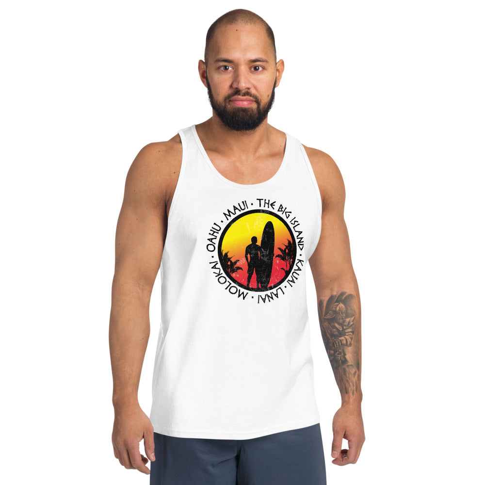 Cool Hawaii Surf Fan Surfing Lover Beach Unisex Tank Top