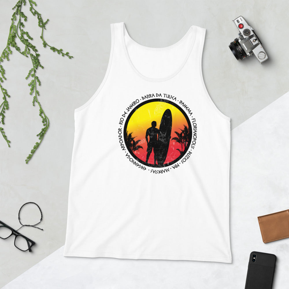 Cool Brazil Surf Fan Surfing Lover Beach Unisex Tank Top