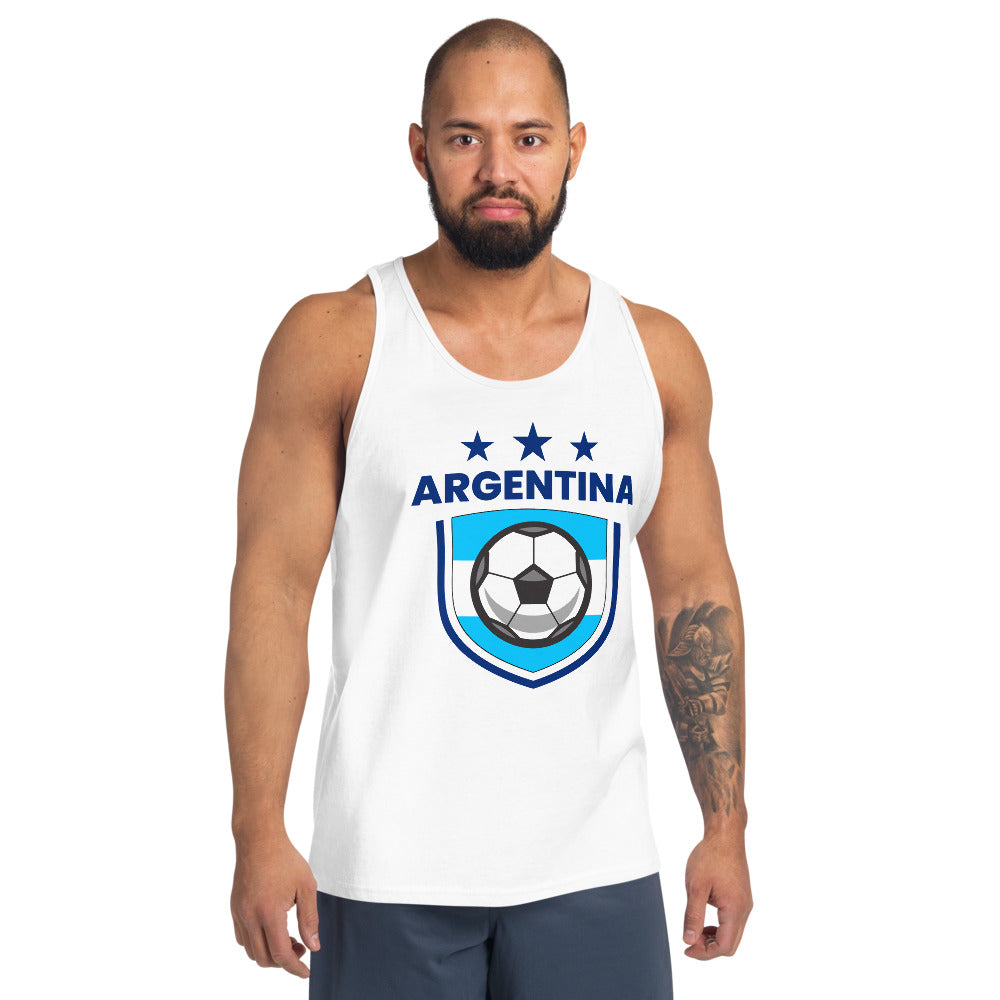 Retro Argentina Soccer Team Football Fan Country Argentinian Flag Unisex Tank Top
