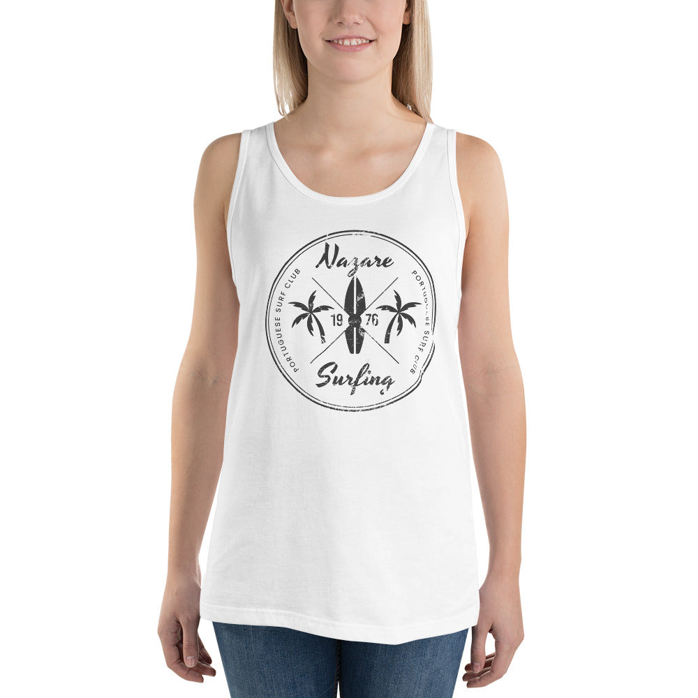 Retro Nazare Portugal Surfing Fan Beach Unisex Tank Top