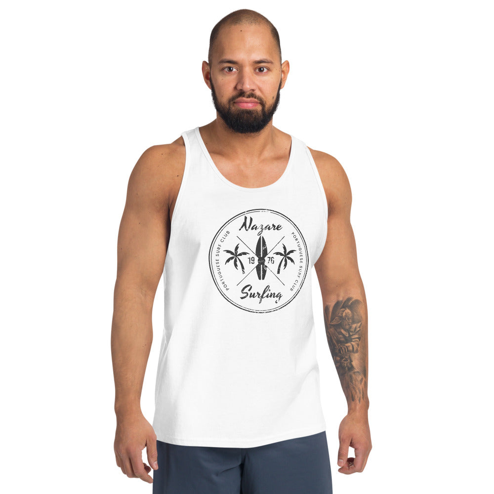 Retro Nazare Portugal Surfing Fan Beach Unisex Tank Top