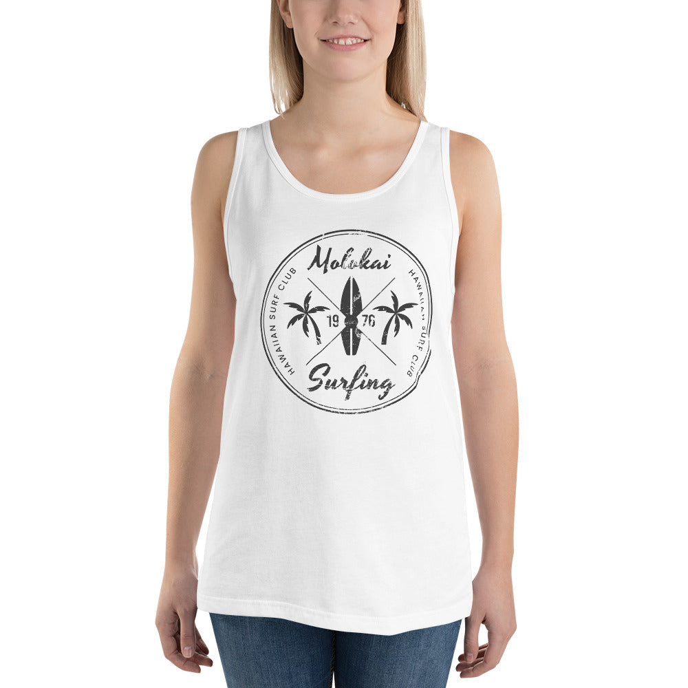 Retro Molokai Hawaii Surfing Fan Beach Unisex Tank Top