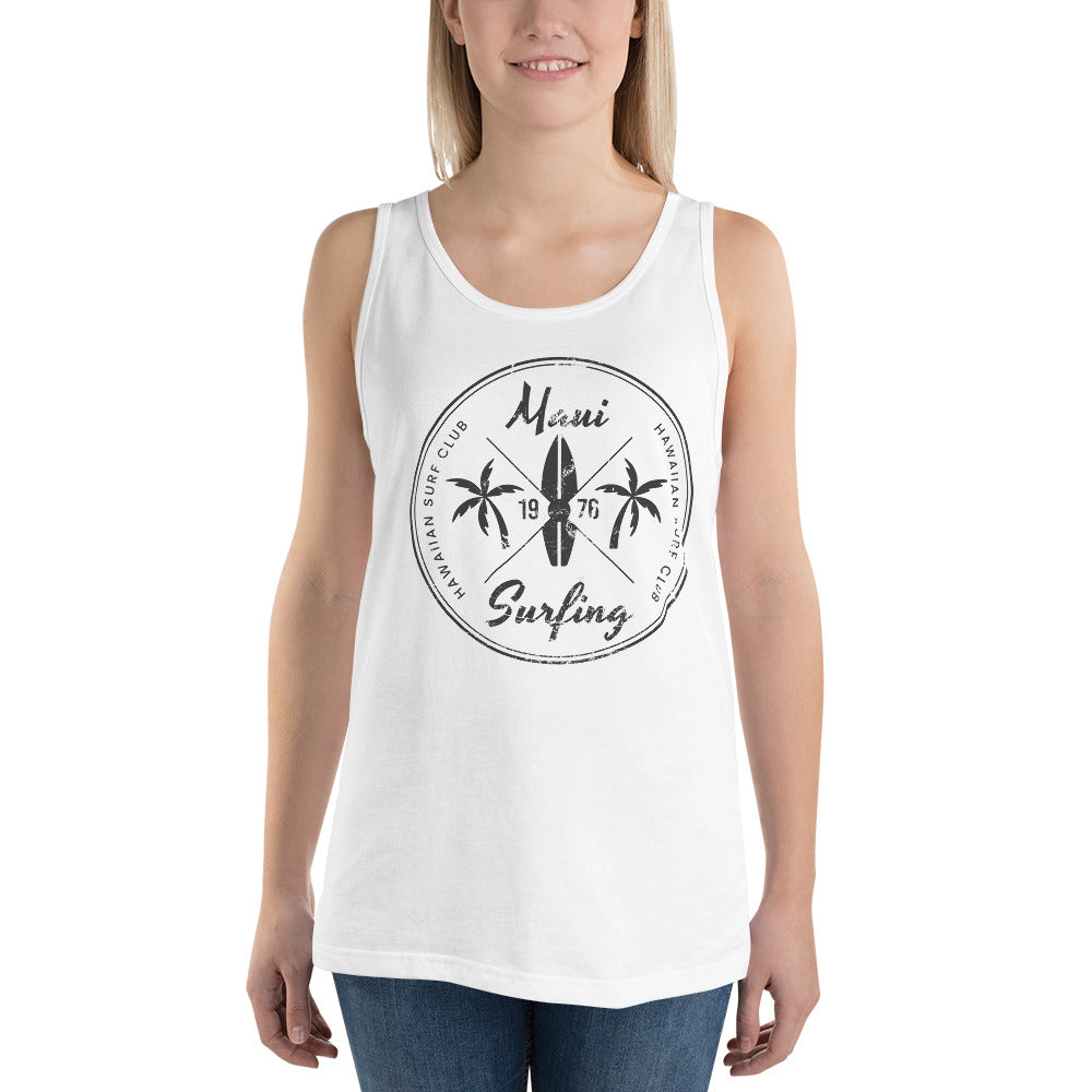 Retro Maui Hawaii Surfing Fan Beach Unisex Tank Top